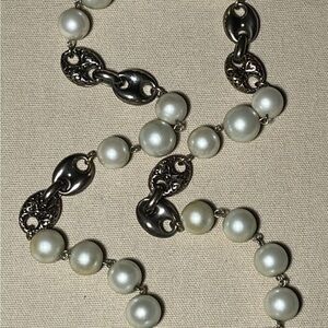 Carolee Silver and White Pearl Necklace
